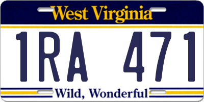 WV license plate 1RA471