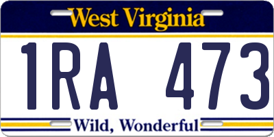 WV license plate 1RA473