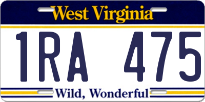 WV license plate 1RA475