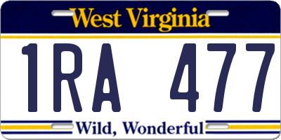 WV license plate 1RA477