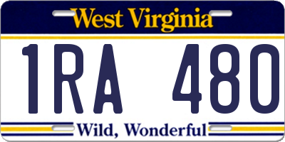 WV license plate 1RA480