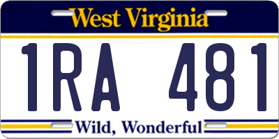 WV license plate 1RA481