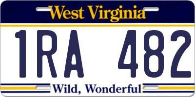 WV license plate 1RA482