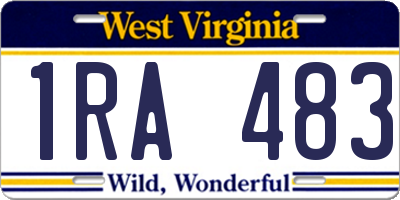 WV license plate 1RA483