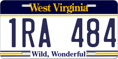 WV license plate 1RA484