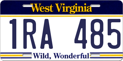 WV license plate 1RA485