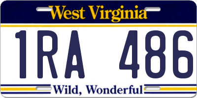 WV license plate 1RA486
