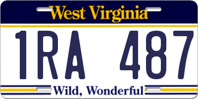 WV license plate 1RA487