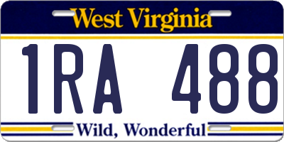 WV license plate 1RA488