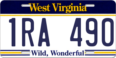 WV license plate 1RA490