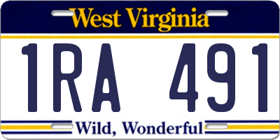 WV license plate 1RA491