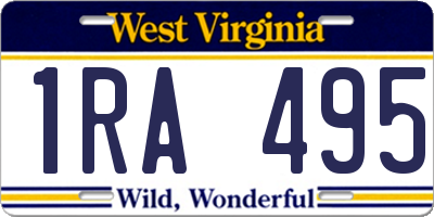 WV license plate 1RA495