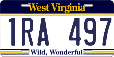 WV license plate 1RA497