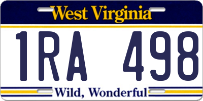 WV license plate 1RA498