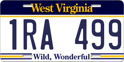 WV license plate 1RA499
