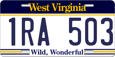 WV license plate 1RA503
