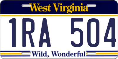 WV license plate 1RA504