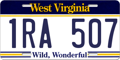 WV license plate 1RA507