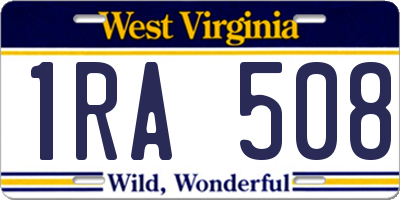 WV license plate 1RA508