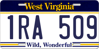 WV license plate 1RA509