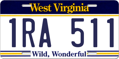 WV license plate 1RA511