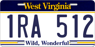 WV license plate 1RA512