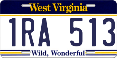 WV license plate 1RA513