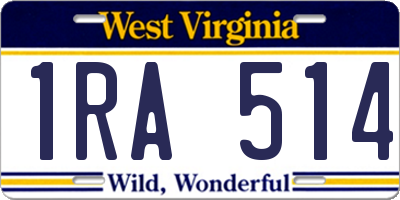 WV license plate 1RA514