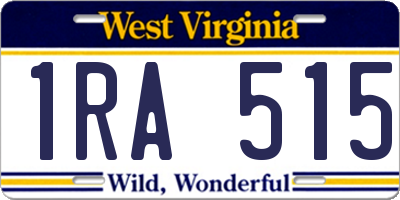 WV license plate 1RA515