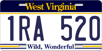 WV license plate 1RA520