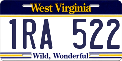 WV license plate 1RA522