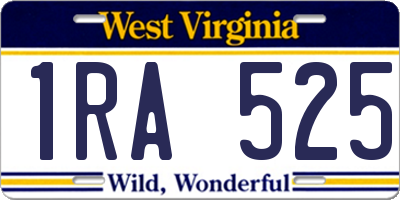 WV license plate 1RA525