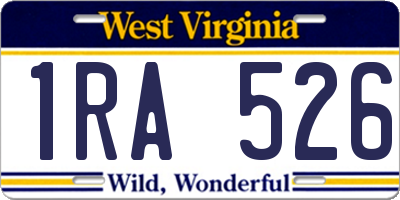 WV license plate 1RA526