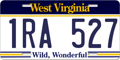 WV license plate 1RA527