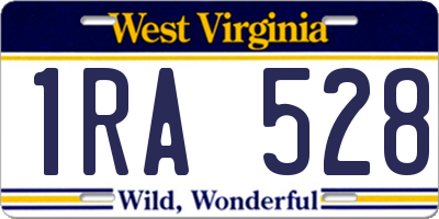 WV license plate 1RA528