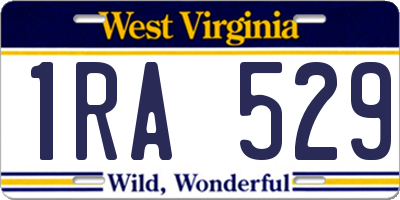 WV license plate 1RA529