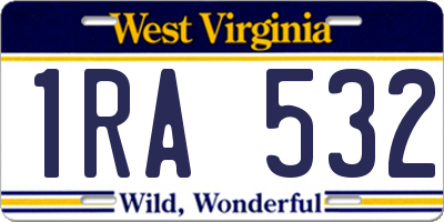 WV license plate 1RA532