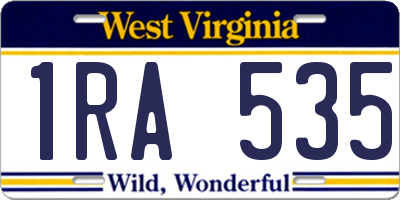 WV license plate 1RA535