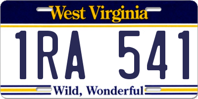 WV license plate 1RA541