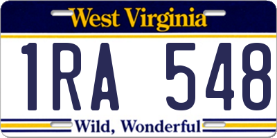 WV license plate 1RA548