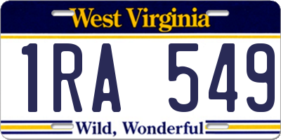 WV license plate 1RA549