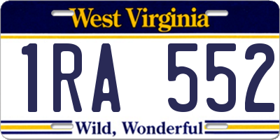 WV license plate 1RA552