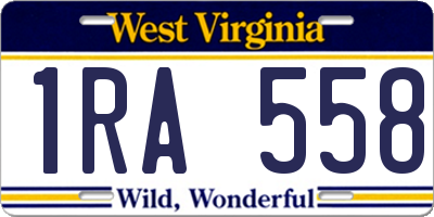 WV license plate 1RA558