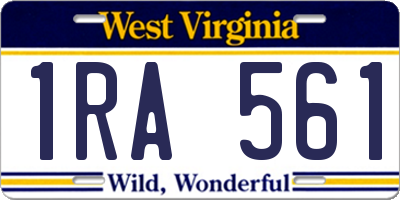 WV license plate 1RA561