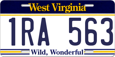 WV license plate 1RA563