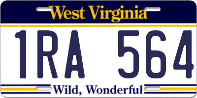 WV license plate 1RA564
