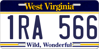 WV license plate 1RA566