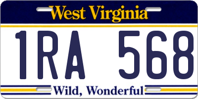 WV license plate 1RA568