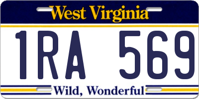 WV license plate 1RA569