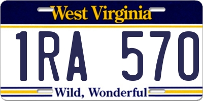 WV license plate 1RA570